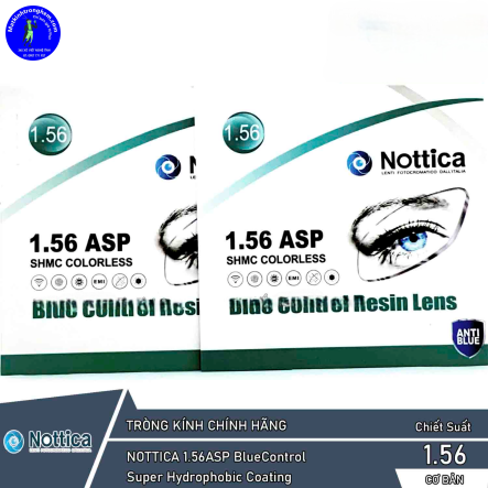 Tròng Kính Nottica 1.56ASP BlueControl SHMC Chính Hãng