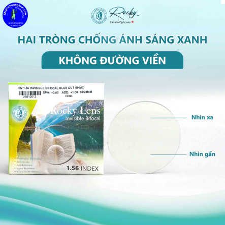 KÍNH HAI TRÒNG ROCKY 1.56 BLUE CUT SHMC CHÍNH HÃNG