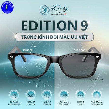 TRÒNG KÍNH ĐỔI MÀU EDITION 9 ROCKY CANADA CHIẾT SUẤT 1.56- ĐỔI MÀU KHÓI