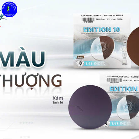 TRÒNG KÍNH ĐỔI MÀU ÁNH SÁNG XANH EDITION 10 CHIẾT SUẤT 1.61ASP- ĐỔI MÀU KHÓI/TRÀ