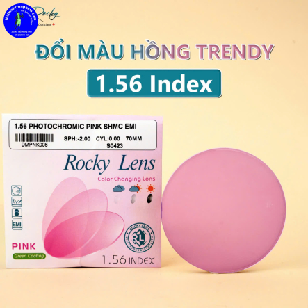 TRÒNG KÍNH ĐỔI MÀU TRENDY ROCKY CANADA 1.56- ĐỔI MÀU HỒNG