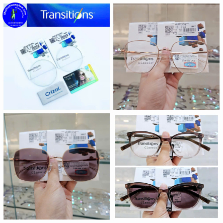 TRÒNG ĐỔI MÀU LỌC ÁNH SÁNG XANH TRANSITIONS CLASSIC- CHIẾT SUẤT 1.56- ĐỔI MÀU TRÀ