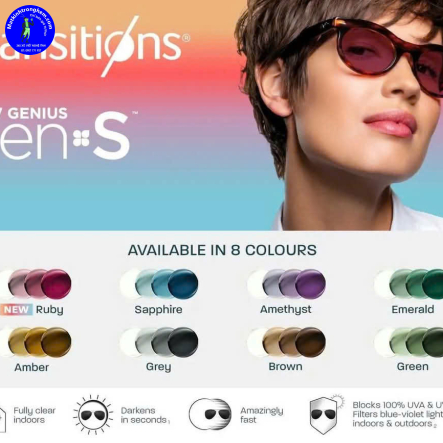 TRÒNG ĐỔI MÀU TRANSITIONS GEN S- CHIẾT SUẤT 1.50/1.60 ĐẶT ĐÁNH LAB NƯỚC NGOÀI ( CÓ 8 MÀU)