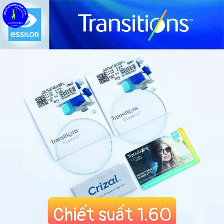 TRÒNG ĐỔI MÀU LỌC ÁNH SÁNG XANH TRANSITIONS CLASSIC- CHIẾT SUẤT 1.60- ĐỔI MÀU KHÓI
