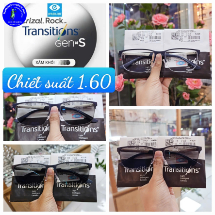 TRÒNG ĐỔI MÀU LỌC ÁNH SÁNG XANH TRANSITIONS GEN S- CHIẾT SUẤT 1.60AS/ 1.59AS- ĐỔI MÀU KHÓI