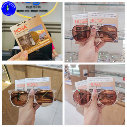TRÒNG ĐỔI MÀU CHỐNG UV HOGA VIỆT NAM- CHIẾT SUẤT 1.56- ĐỔI MÀU TRÀ