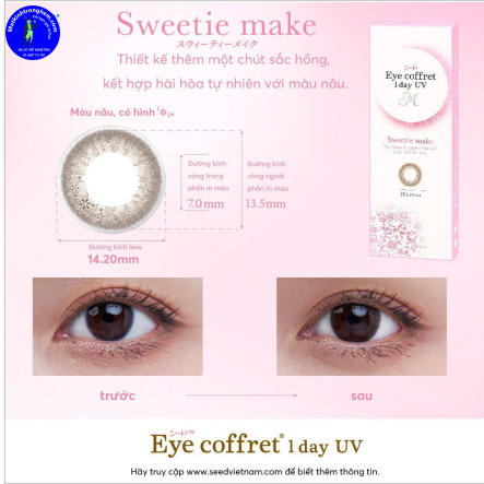 KÍNH ÁP TRÒNG 1 NGÀY MÀU SWEETIE MAKE- SEED NHẬT