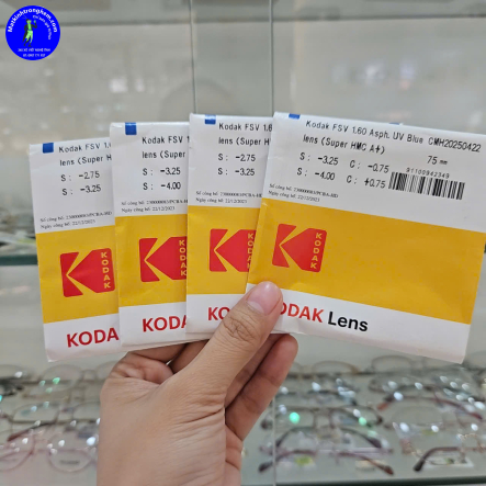 TRÒNG KÍNH MỎNG CHIẾT SUẤT 1.60 KODAK MỸ- CẮT ÁNH SÁNG XANH