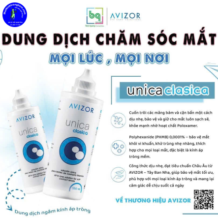DUNG DỊCH NGÂM KÍNH ÁP TRÒNG UINCA CLASICA 350ml- AVIZOR TÂY BAN NHA