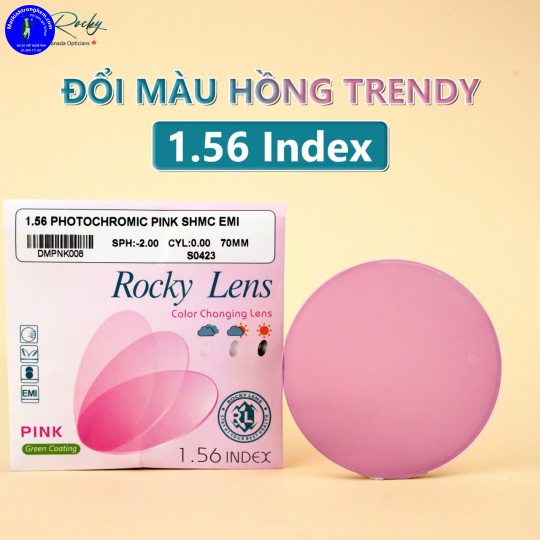 TRÒNG KÍNH ĐỔI MÀU TRENDY ROCKY CANADA 1.56- ĐỔI MÀU HỒNG