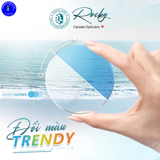 TRÒNG KÍNH ĐỔI MÀU TRENDY ROCKY CANADA 1.56- ĐỔI MÀU XANH BLUE