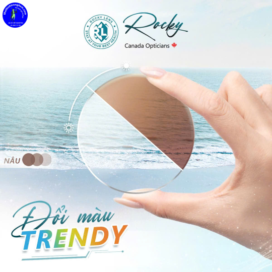 TRÒNG KÍNH ĐỔI MÀU TRENDY ROCKY 1.56- ĐỔI MÀU TRÀ