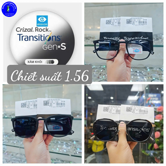 TRÒNG ĐỔI MÀU LỌC ÁNH SÁNG XANH TRANSITIONS GEN S- CHIẾT SUẤT 1.56AS- ĐỔI MÀU KHÓI