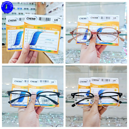 TRÒNG KÍNH MỎNG CHIẾT SUẤT 1.60 U6 CHEMI HÀN QUÔC- CẮT ÁNH SÁNG XANH