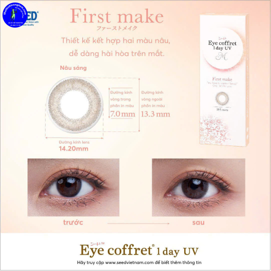 KÍNH ÁP TRÒNG 1 NGÀY MÀU FRIST MAKE- SEED NHẬT
