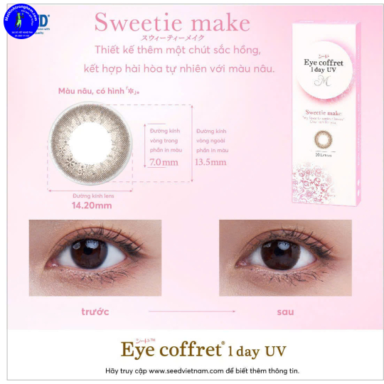 KÍNH ÁP TRÒNG 1 NGÀY MÀU SWEETIE MAKE- SEED NHẬT