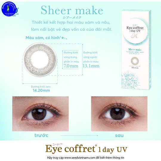 KÍNH ÁP TRÒNG 1 NGÀY MÀU SHEER MAKE- SEED NHẬT