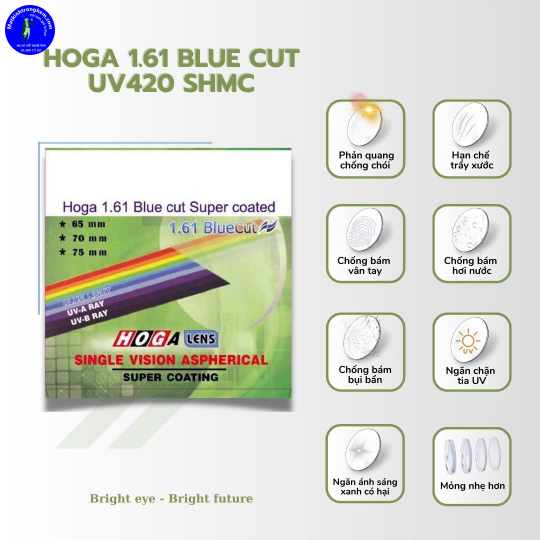 TRÒNG KÍNH MỎNG 1.61 HOGA VIỆT NAM- CÓ CẮT ÁNH SÁNG XANH